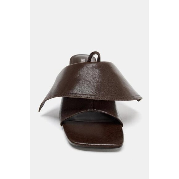 ZARA LEATHER KITTEN-HEEL SANDALS - Picture 6 of 8